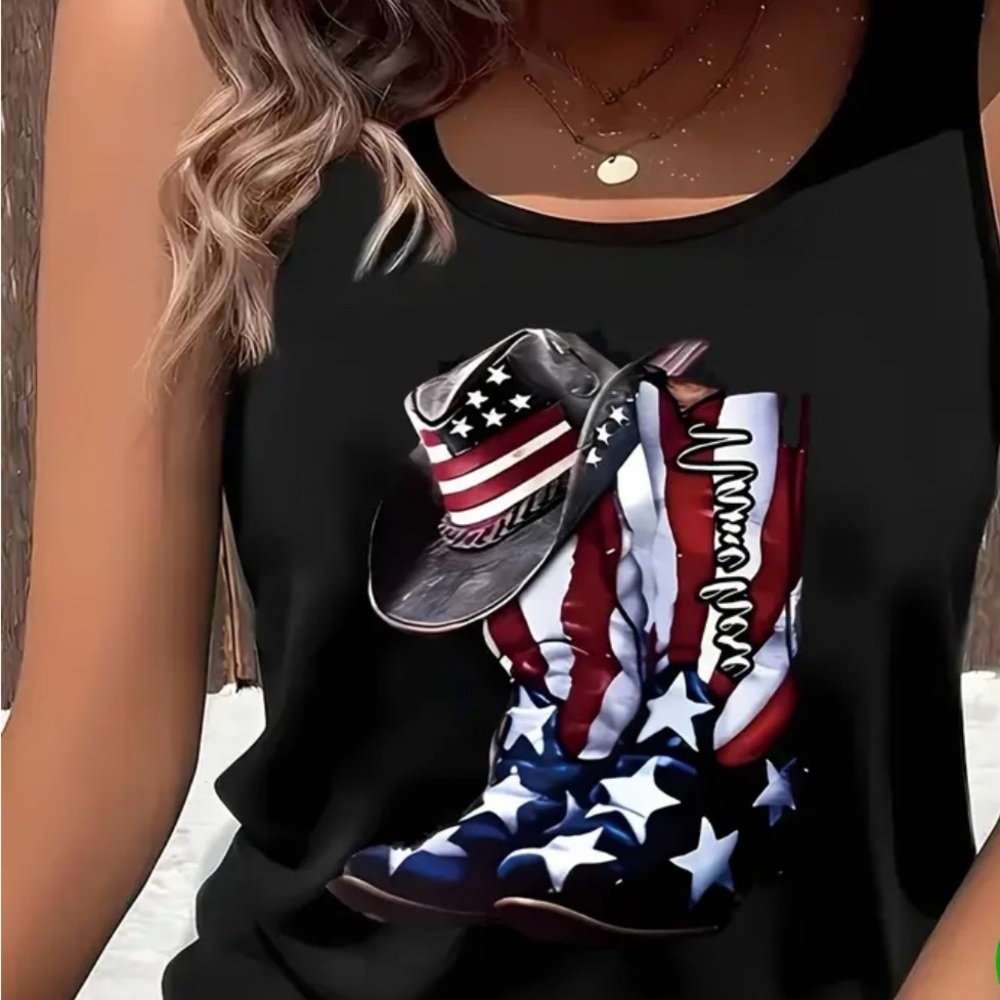 American 🇺🇸 Flag Graphic Tank Top NWOT XL